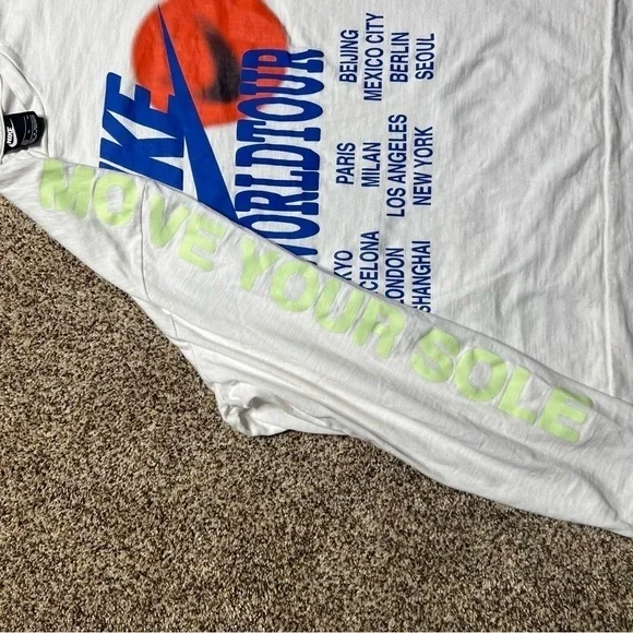 Vintage DEADSTOCK Nike World Tour Rare Crewneck Teeshirt Mens White Size XL - Picture 5 of 11